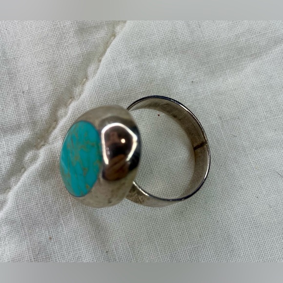 Mexican 925 Sterling Silver Turquoise Ring MAR TAXCO - Picture 3 of 5